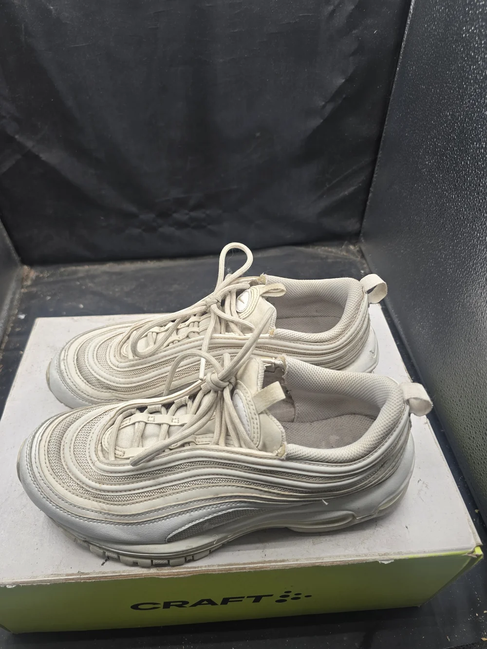 Nike Kids Cream/White Wave-Detail Sneakers